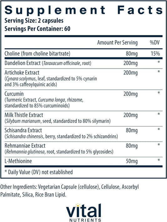 Vital Nutrients Liver Support Milk Thistle and Curcumin | Ve