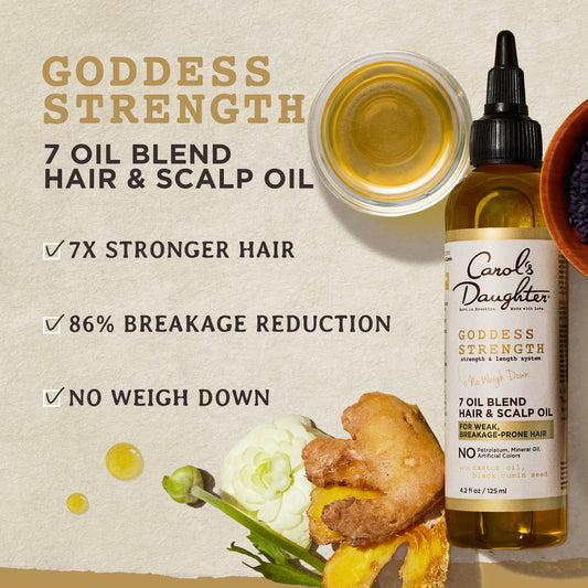 Carol's Daughter Goddess Strength 7 Oil Blend Scalp and Hair Oil for Wavy, Coily and Curly Hair, Hair Treatment with Cas