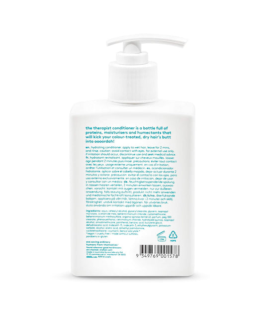 evo The Therapist Hydrating Conditioner - Hydrates, Strengthen and Softens Whilst Improving Shine - Protects Colour Treated Dry Hair, Helps to Detangle