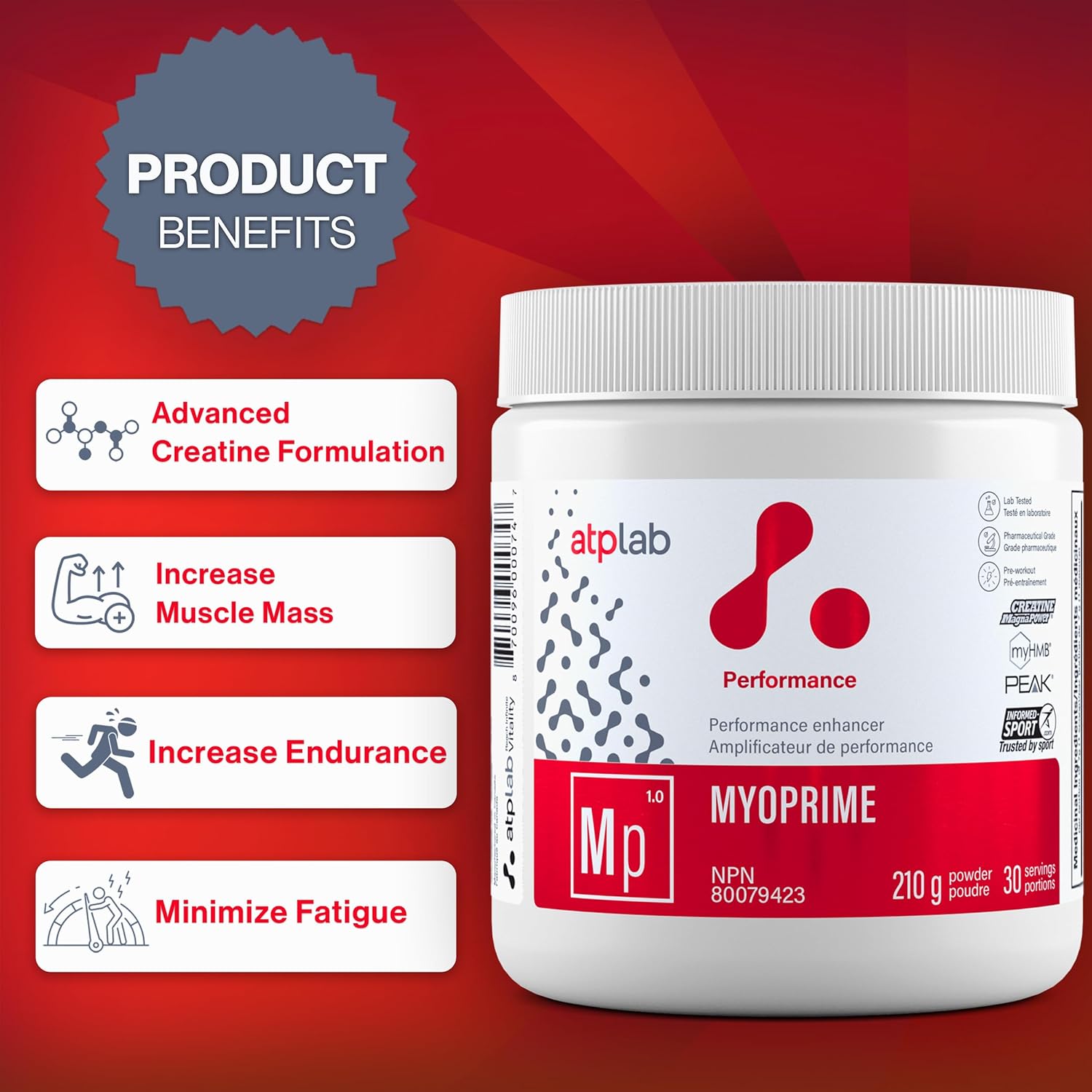 ATP LAB | Myoprime 210g Organic Raspberry Flavour | Myoprime is an Adv