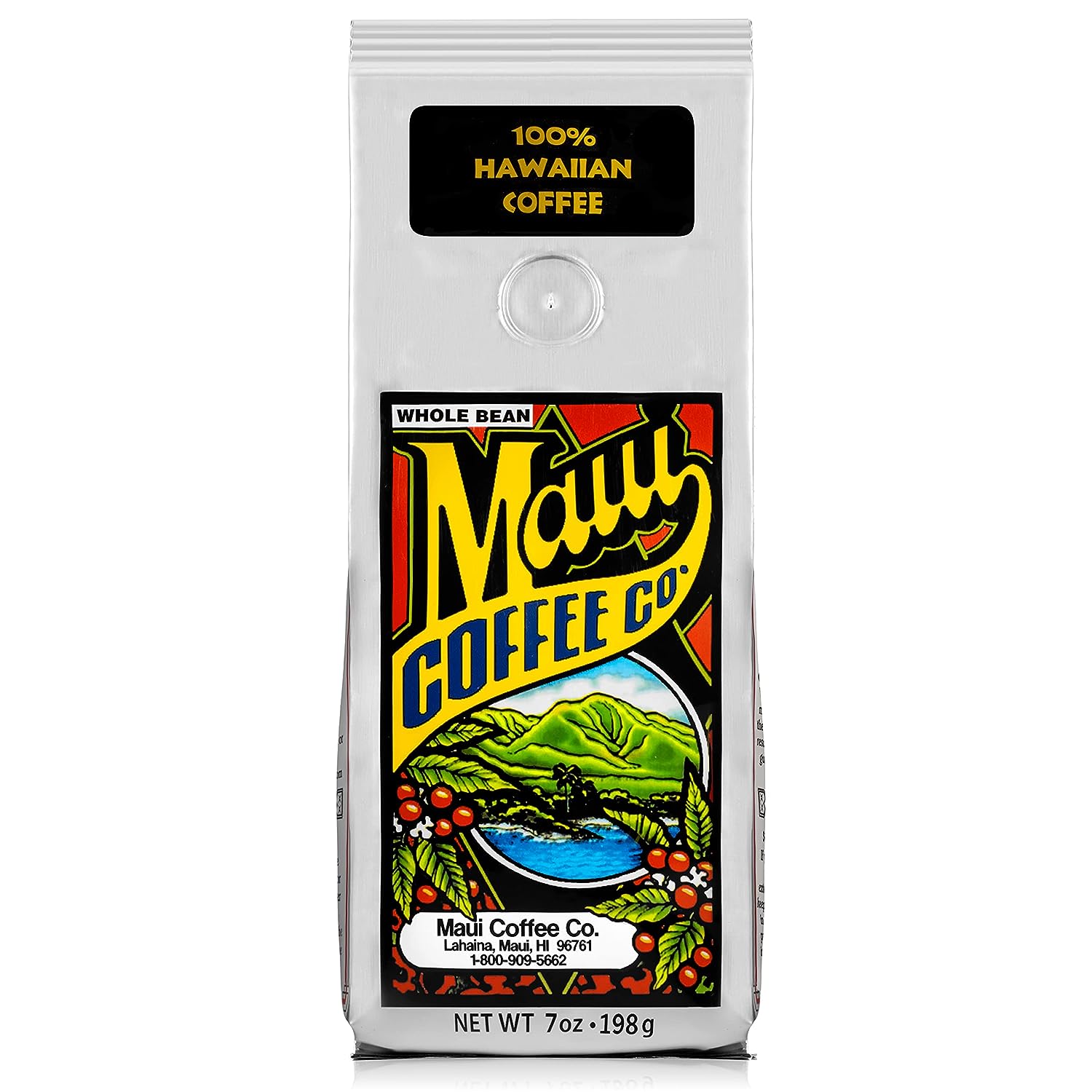 Maui Coffee Company 100% Hawaiian Coffee, Whole Bean ( Bag) - Dark Roast w Bold Clean Bright Full-Bodied Flavor - Grown & Small Batch Roasted in Hawaii