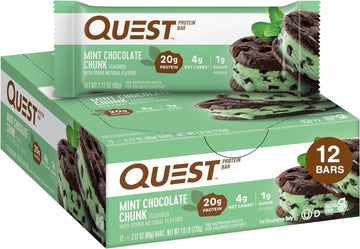 Quest Nutrition Mint Chocolate Chunk Protein Bars, High Protein, Low C1.59 Pounds