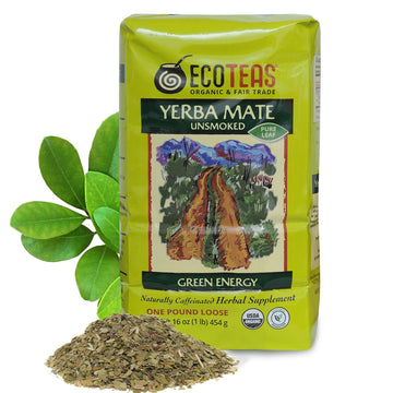 ECOTEAS - Organic Unsmoked Yerba Mate Tea - Pure Loose Leaf Tea  - Organic Detox Tea - Yerba Mate Loose Leaf - Hi Caf Tea - Energy Tea Loose Leaf