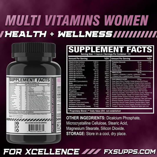 Multivitamin For Women With Vitamin C, Vitamin D, Vitamin E, Zinc For Immune Support - Vegan Women'S Multivitamin With B