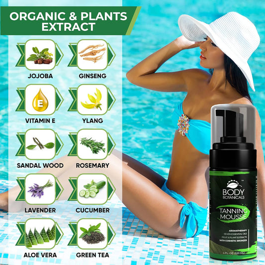 Body Botanicals, Professional Sunless Tanning Spray Tan Solution, Organic Essential Oils, Airbrush Formula 4