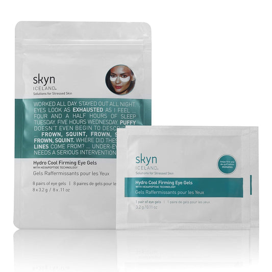 skyn ICELAND Hydro Cool Firming Eye Gel, 8 Count & Hydro Cool Firming Face Gels, 8 Count Set