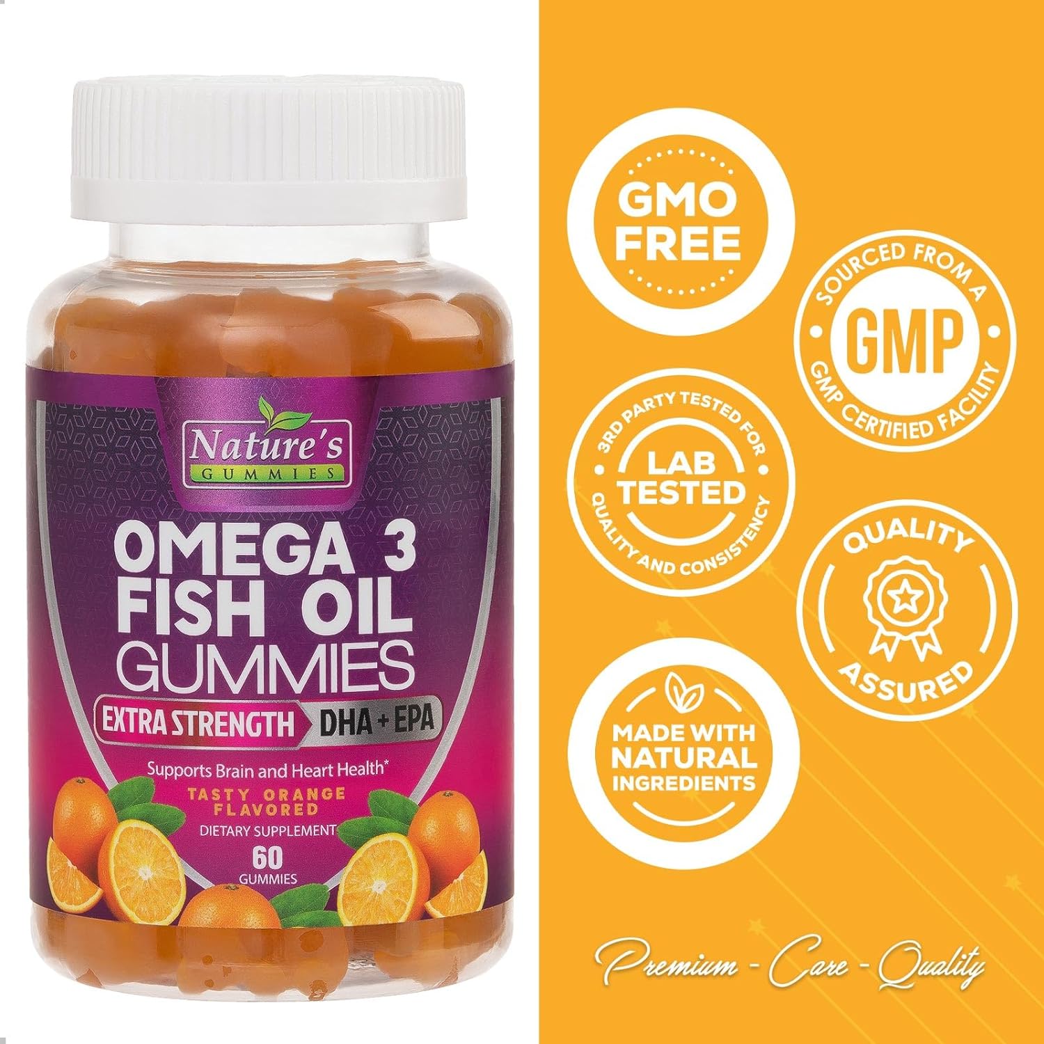  Omega 3 Fish Oil Gummies with Heart Healthy Omega 3s - High