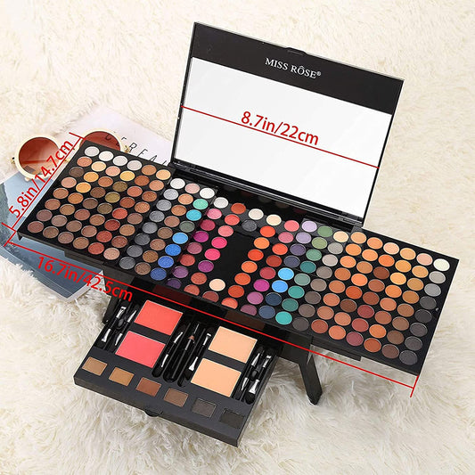 UNIFULL 190 Colors Makeup Pallet,Professional Makeup Kit for Women Full Kit,All in One Makeup Sets for Women&Beginner,include Eyeshadow,Lipstick,Compact Powder,Eyeliner,Glitter Powder,Concealer,makeup brush?004-Black?