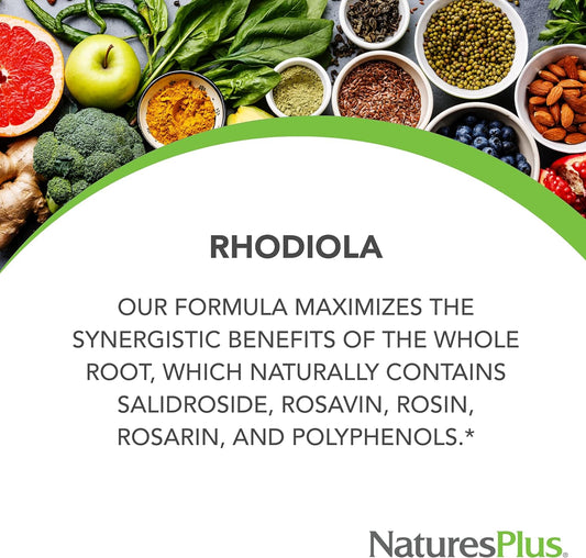 NaturesPlus Rhodiola, Extended Release - 1000 mg, 30 Vegan Tablets - H