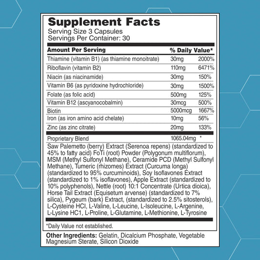 REGENEPURE Essentials Supplement - Vitamins for Hair Loss with Biotin for Hair Growth– 90 Capsules