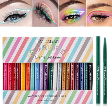 BONNIE CHOICE Eyeliner Pencil Set, 20 Colors Waterproof Gel Eyeliner Waterproof Long Lasting, Colored Eyeliner set for Women, Professional Neon Colorful Eyeliner delineadores de colores para ojos, Makeup Gift for Women