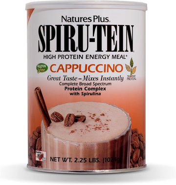 NaturesPlus SPIRU-TEIN Shake - Cappuccino Flavor - 2.25 lbs, Spirulina2.4 Pounds