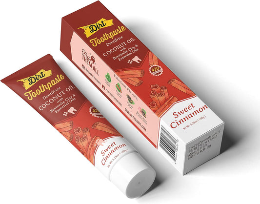 The Dirt Gluten & uoride Free Coconut Oil Toothpaste - Vital Toothpaste Botanically Sweetened, No Artificial avors or Colors (Sweet Cinnamon, 1: 6 Months Supply)