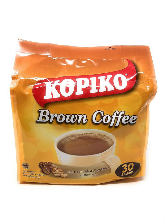 Kopiko Instant 3 in 1 Brown Coffee - 30 Packets/Bag, Pack of 2