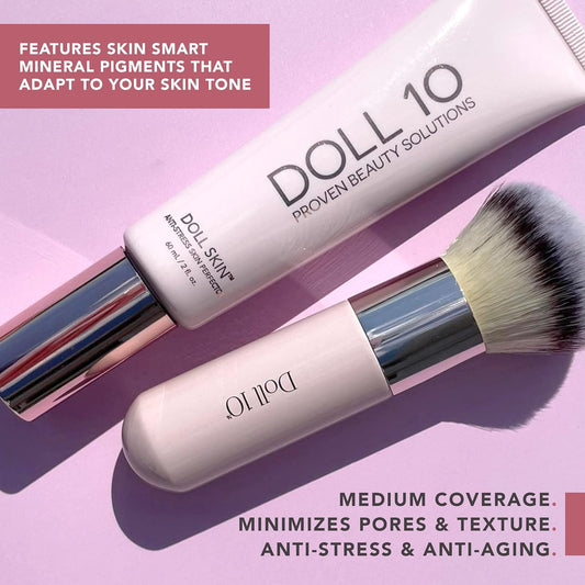 Doll 10 Doll Skin Supersize Anti-Stress Skin Perfector - Tinted Buildable Anti-Aging Vegan Makeup Skincare (Fair)