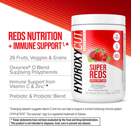Hydroxycut Essentials Super Reds | Superfood Powder | Vitamin C & Zinc