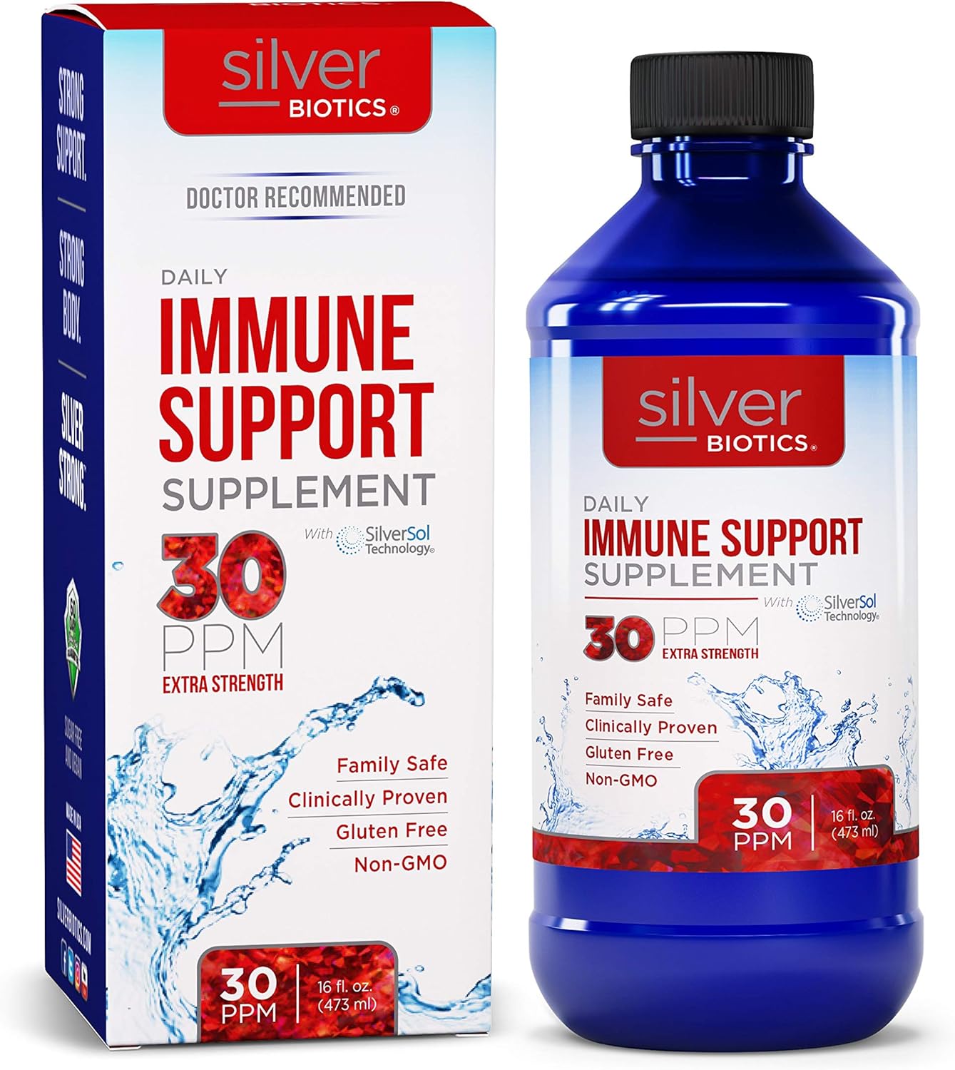 Silver Biotics 30 PPM Extra Strength Daily Immune Support Supplement W