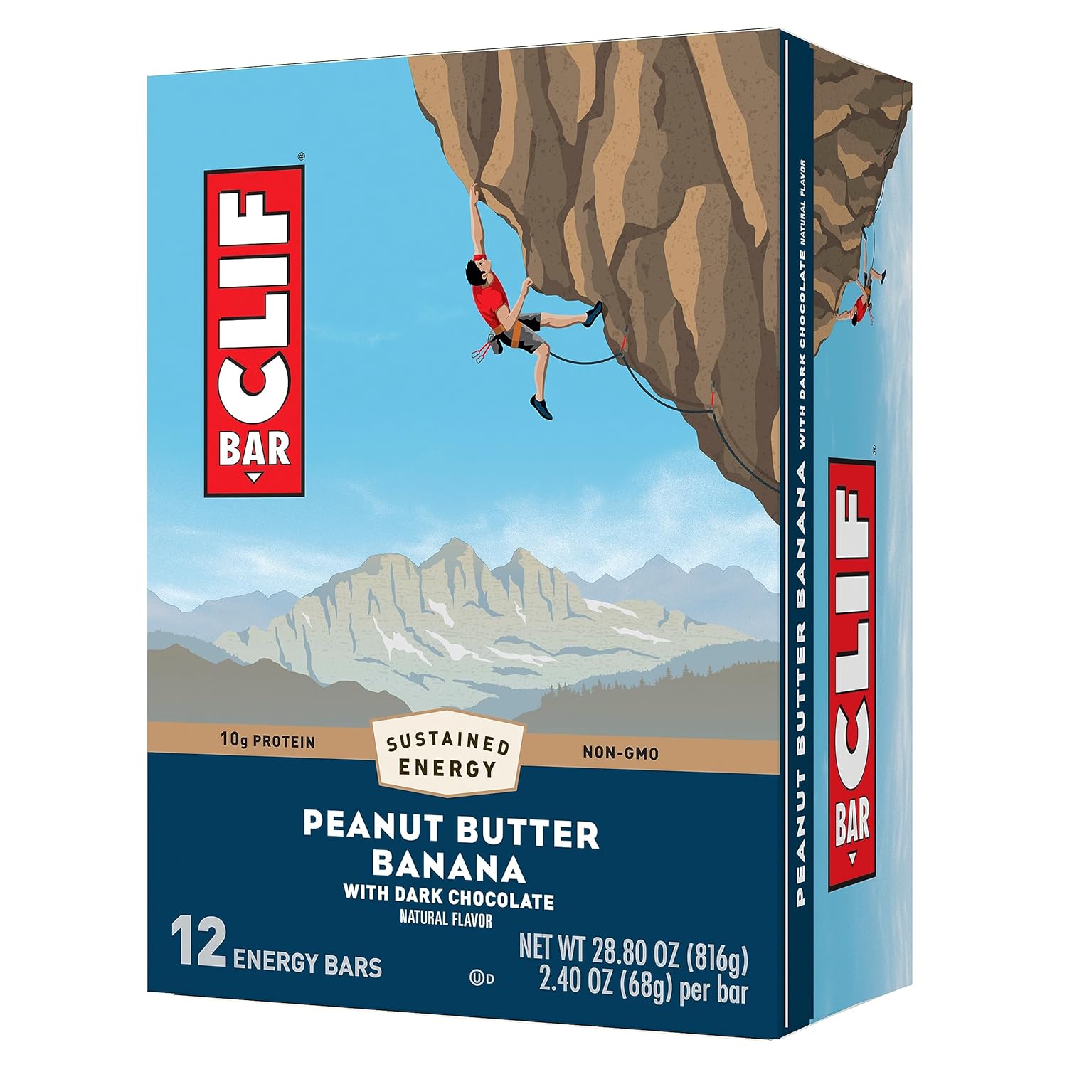 Clif Bar - Peanut Butter Banana With Dark Chocolate Flavor - Made With1.8 Pounds