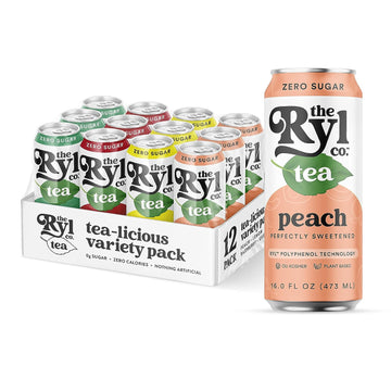 Ryl Iced Tea, Variety Pack, (12-Pack), Sugar Free Iced Tea with Immunity Boosting Polyphenols (No Artificial Ingredients)