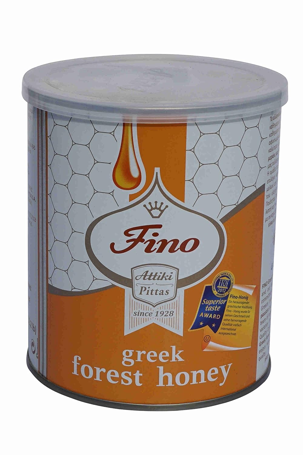 Honey Attiki Fino Wildflowers and Trees 1000g can Greek Fore