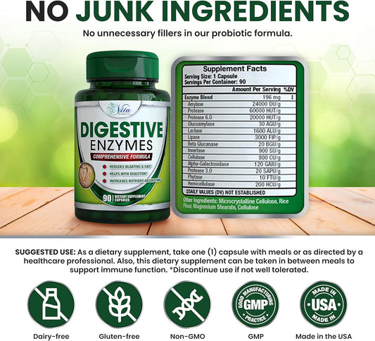 Digestive Enzymes With Probiotics And Prebiotics - Enzymes For Digesti2.4 Ounces