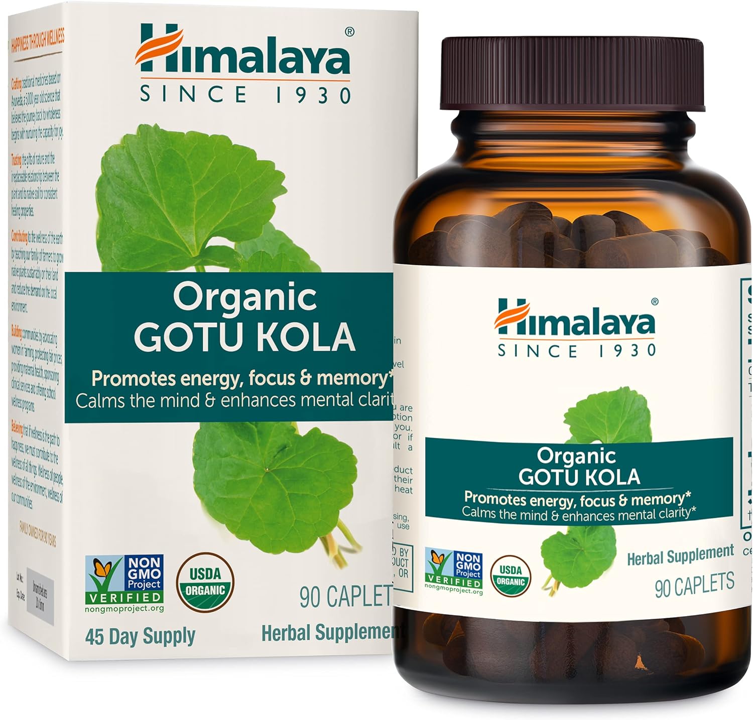 Himalaya Organic Gotu Kola, Brain Booster for Memory & Focus, USDA Cer