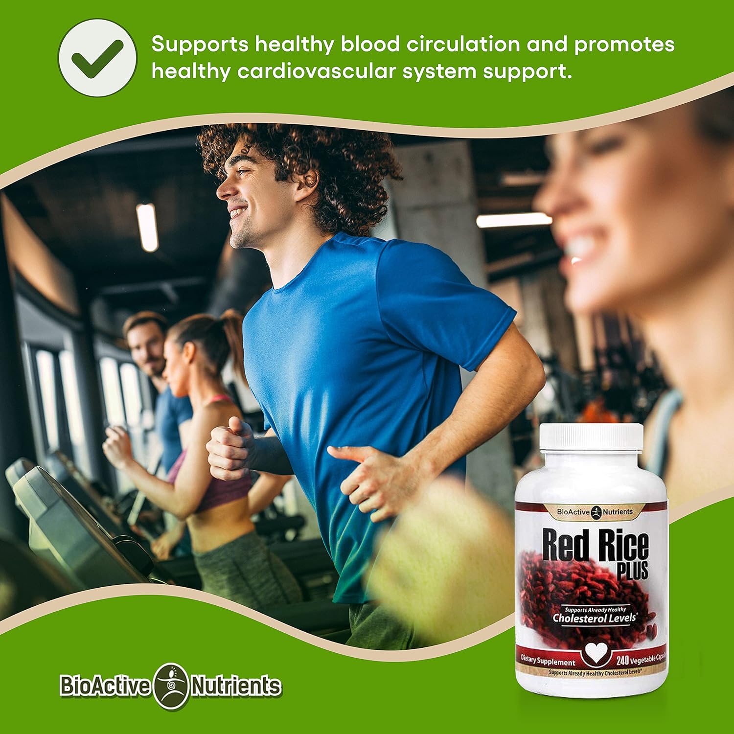 BioActive Nutrients Red Rice Plus Supplement- 240 Vegetable Capsules -
