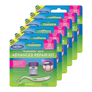 Dentek Temparin Max Repair Kit, 13+ Repairs, 2.64 Grams (Pack of 6)