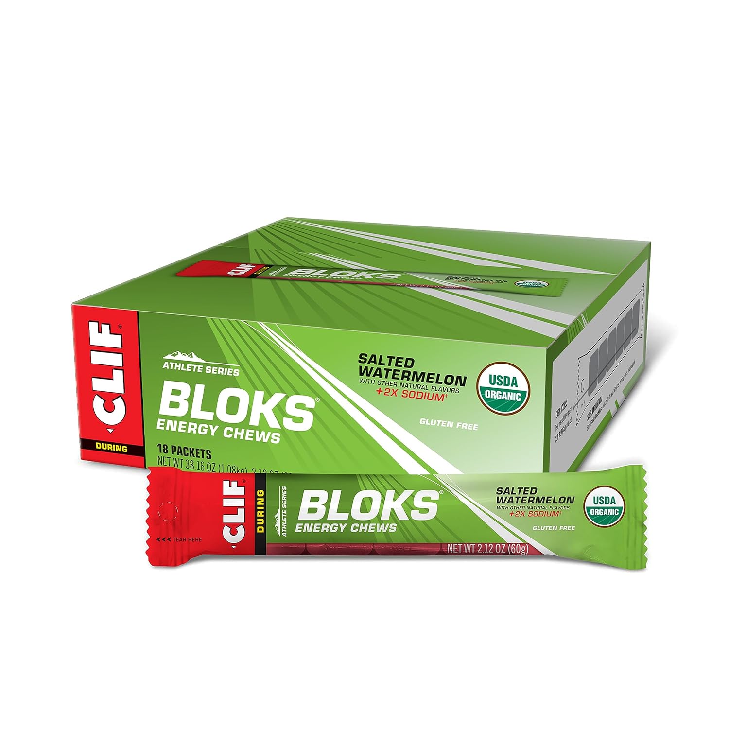 Clif Bloks - Salted Watermelon Flavor With 2X Sodium - Energy Chews - 2.39 Pounds