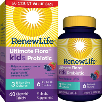 Renew Life Kids Chewable Probiotic Tablets, Daily Supplement
