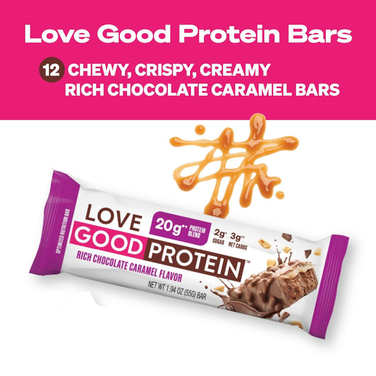 Love Good Fats High Protein Bars - Rich Chocolate Caramel Protein Bar 1.68 Pounds