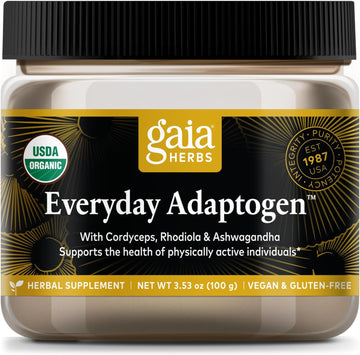 Gaia Herbs Everyday Adaptogen Powder - Helps Provide Energy Support & Maintain Healthy Stress Levels In Physically Active - With Maca Root, Cordyceps, Ashwagandha & More - 3. (38-Day Supply)