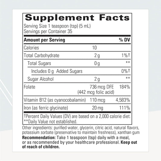 Integrative Therapeutics Liquid Iron - with Vitamin B12 and Folic Acid