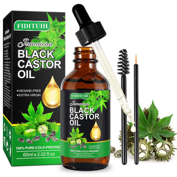 FIDITUIH Jamaican Black Castor Oil for Hair,Organic Black Castor Oil for Hair Growth,Organic Cold Pressed Castor oil 100