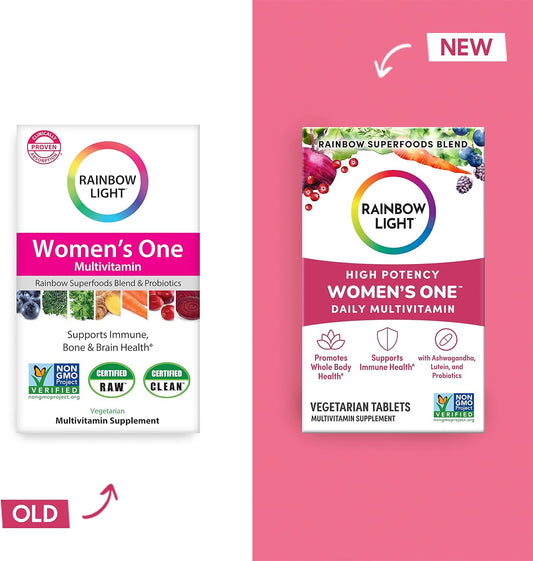 Rainbow Light Multivitamin For Women, Vitamin C, D & Zinc, Probiotics,