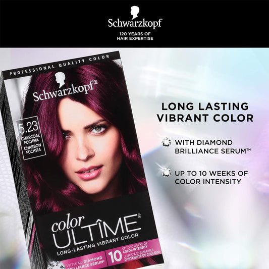 Schwarzkopf Color Ultime Permanent Hair Color Cream, 5.23 Charcoal Fuchsia