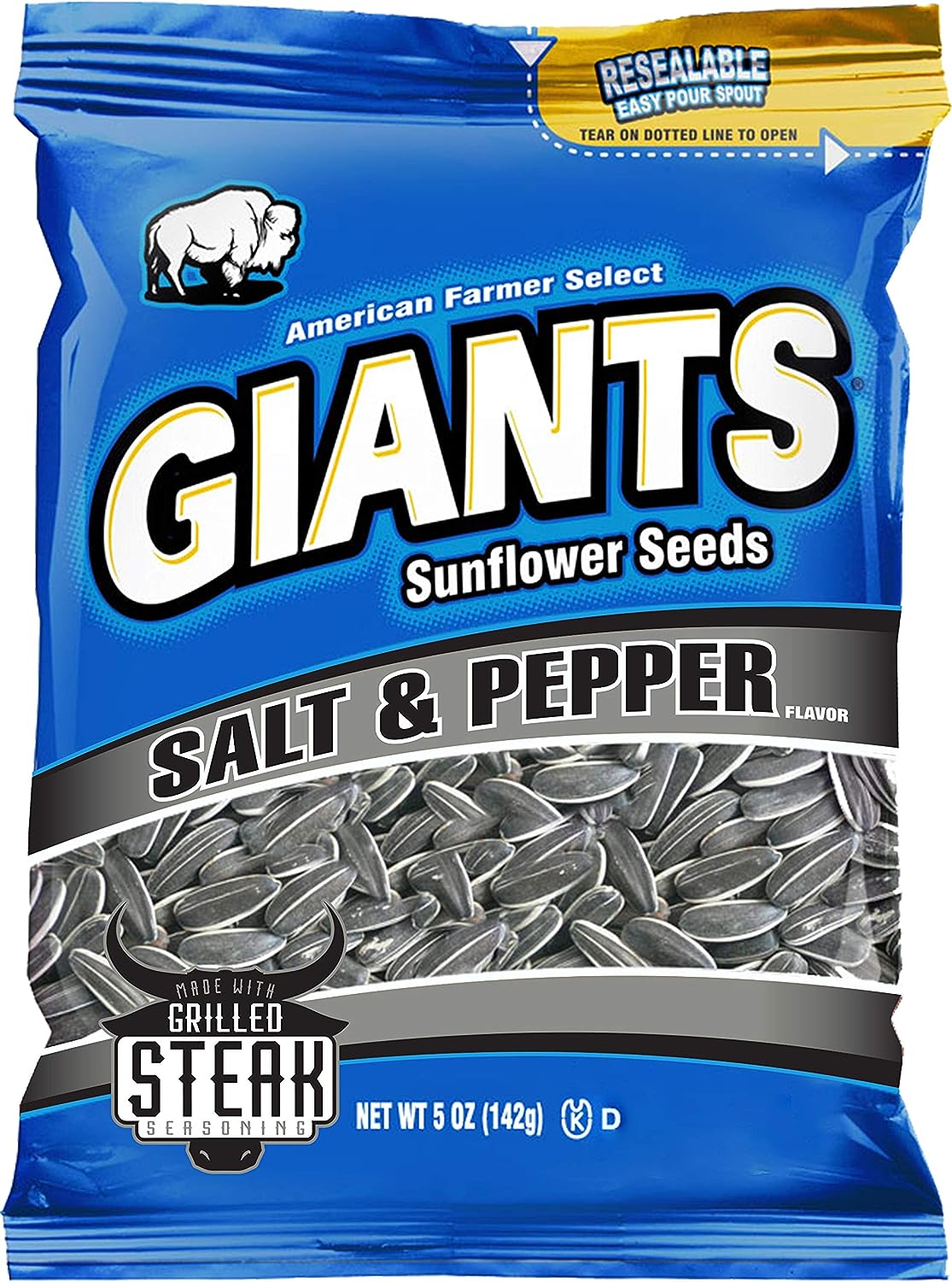 Salt & Pepper Flavored GIANTS Sunflower Seeds(bag,12 counts)