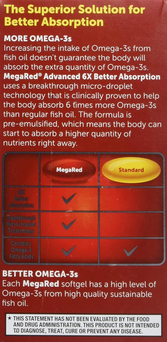 Megared MEGARED? Advanced 6X Absorption Omega - 800mg 12/40 ct, 40 Count