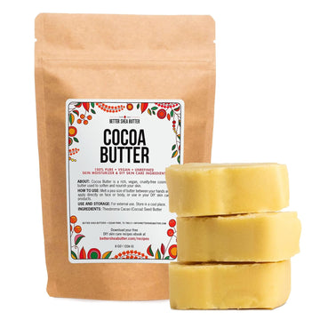 Better Shea Butter Raw Cocoa Butter - Unrefined, 100% Pure, Food Grade - Use for Cocoa Lip Balm, Stretch Marks Cream, Cacao Butter Cream, Scars Oil, Whipped Lotion - Skin & Hair Moisturizer 8  Block