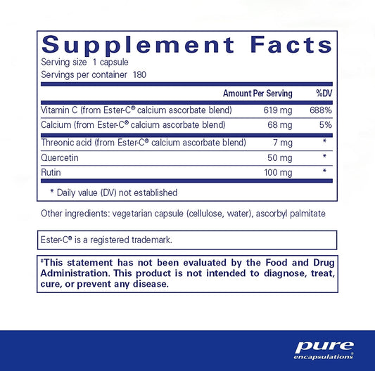 Pure Encapsulations Ester-C & Flavonoids | Vitamin C Supplement for An