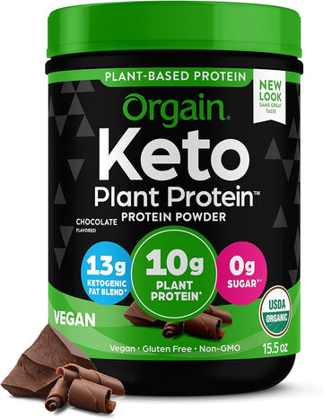 Orgain Organic Keto Vegan Protein Powder, Chocolate - 10g Plant Based