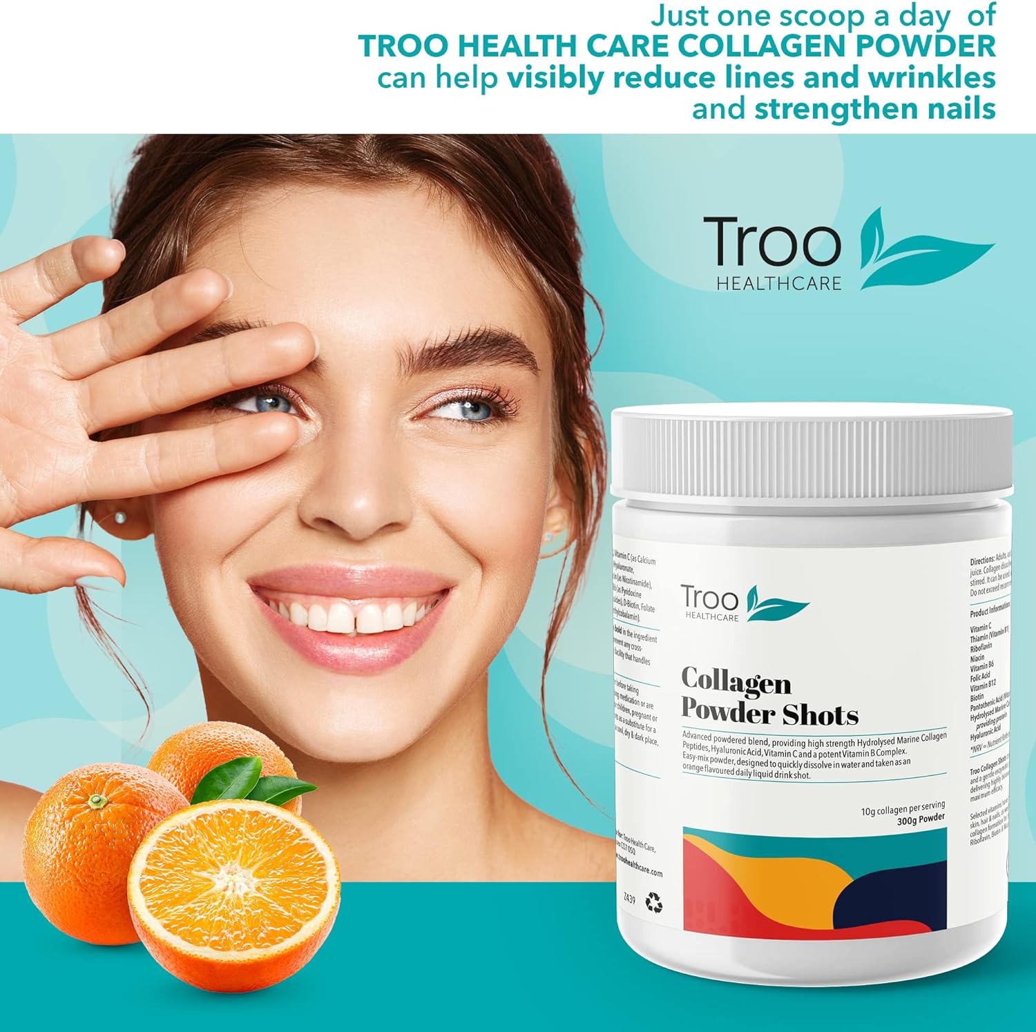 Hydrolysed Marine Collagen Peptides Powder Enhanced with Essential Vit