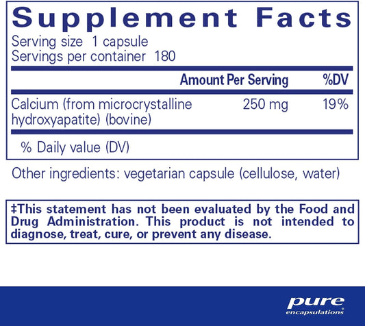 Pure Encapsulations Calcium MCHA | Hypoallergenic Supplement to Support Bones* | 180 Capsules
