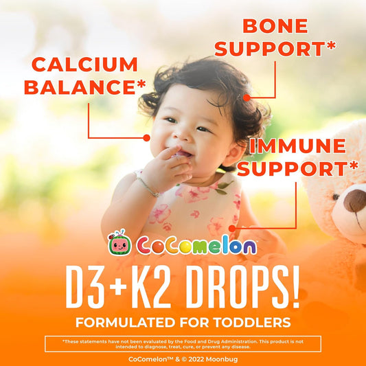 MaryRuth's CoComelon Vitamin D3 K2 Liquid Drops for Toddlers | Vitamin