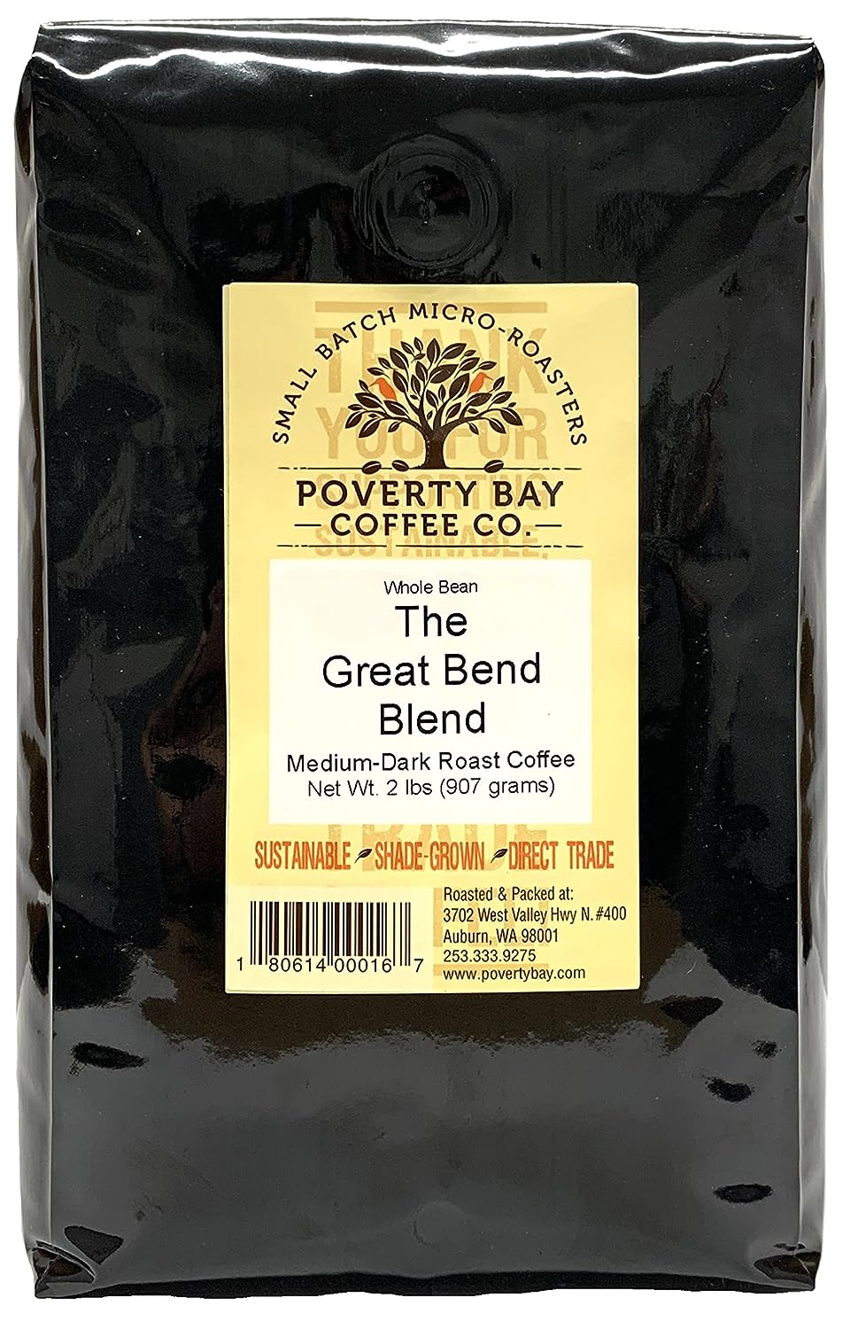 Great Bend Blend - Medium Dark Roast - bag of Coffee Beans Roasted By Poverty Bay Coffee Co,  Bag - Whole Bean Coffee