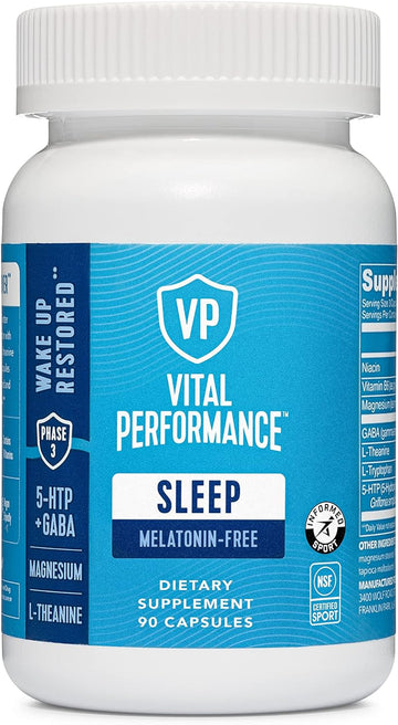 Vital Performance Sleep Capsules, Melatonin Free Supplement, NSF Certi