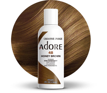 Adore Semi Permanent Hair Color - Vegan and Cruelty-Free Hair Dye - 4   - 048 Honey Brown (Pack of 1)