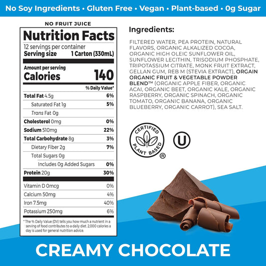 Orgain Vegan Protein Shake, Creamy Chocolate - 20g Plant Based Protein1.4 Ounces