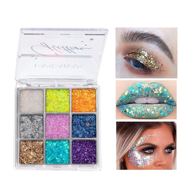 ONarisae Eyeshadow Palette Ultra-Pigmented Eye Makeup Colorful Shadow Palettes Multicolor Eye Make Up (A Glitter Mermaid)