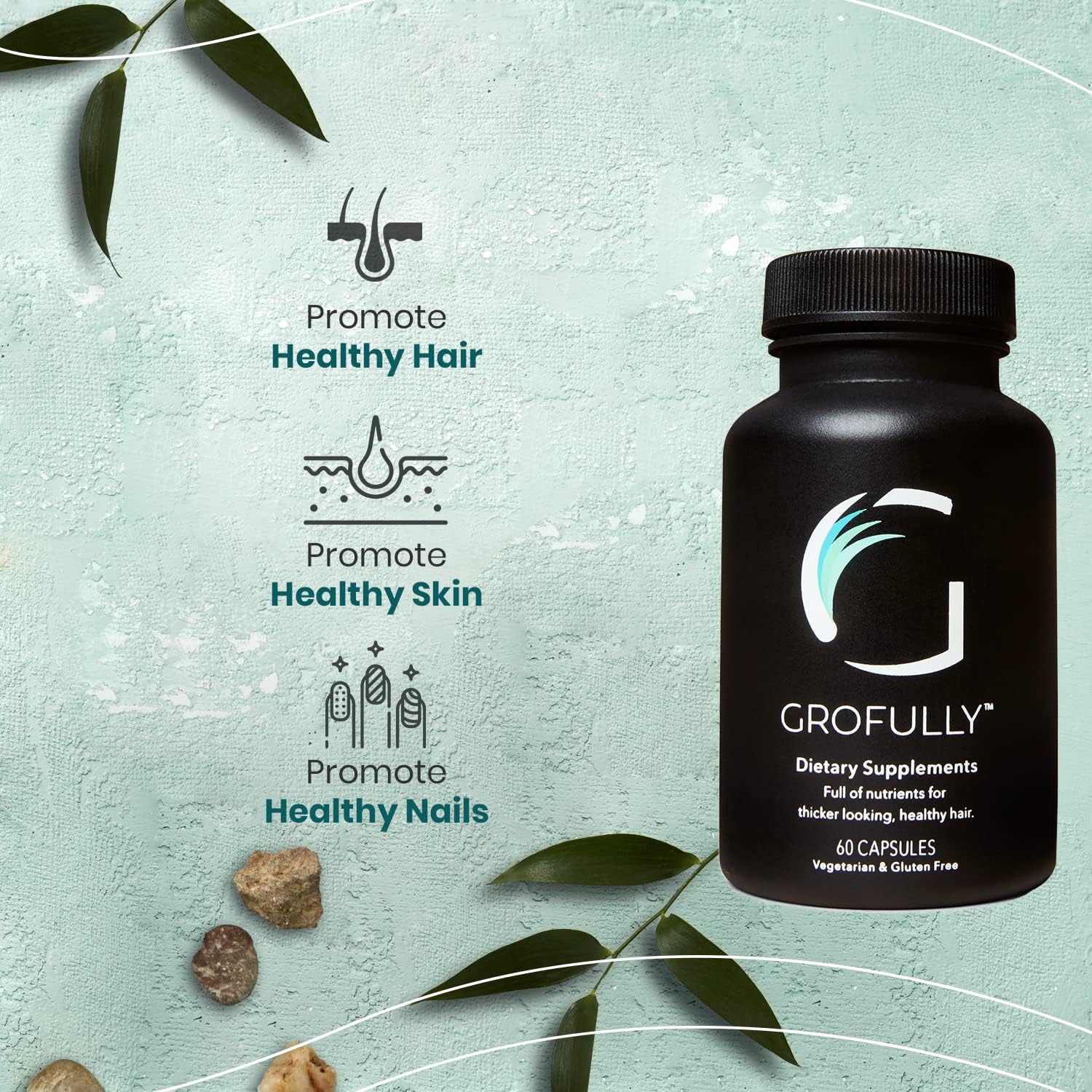 Grofully Supplements | Promotes Hair Growth Plus Nail and Skin Health 